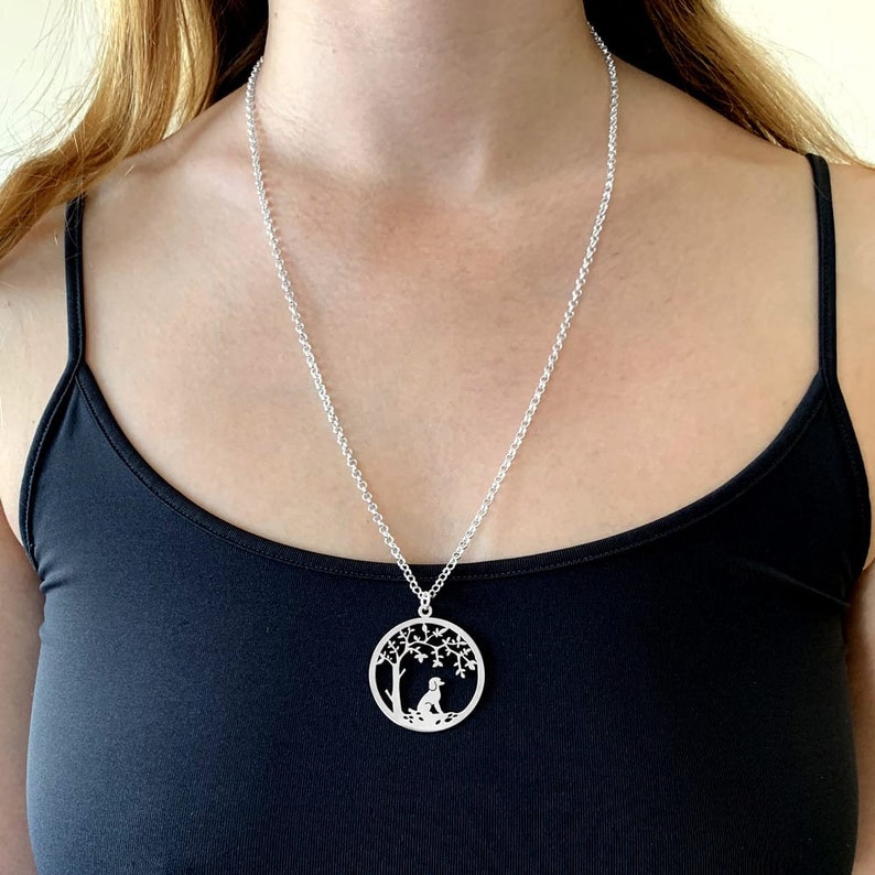 Poodle Silver Necklace Tree Of Life Pendant