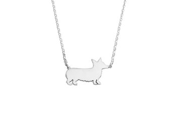 Corgi Necklace - Silver / 14K Gold Plated Corgi Pendant, Dog Charm, Dog Jewelry, Corgi Gift for Corgi Lovers |LINE