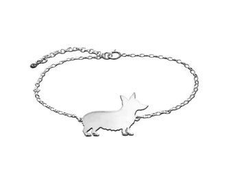 Corgi Bracelet - Silver / 14K Gold Plated Corgi Jewelry, Corgi Charm, Dog Jewelry, Corgi Gift for Corgi Lovers |LINE