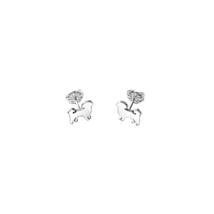 Shih Tzu Earrings - Silver / 14K Gold Plated Shih Tzu Jewelry, Shih Tzu Stud Earrings, Dog Jewelry, Shih Tzu Gift for Shih Tzu Lovers |LINE