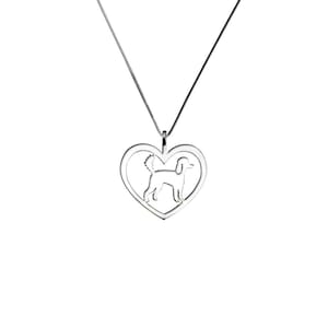 Poedelketting - zilver / 14K vergulde poedelhanger, poedelhondbedel, hondensieraden, poedelcadeau voor poedelliefhebbers | HART