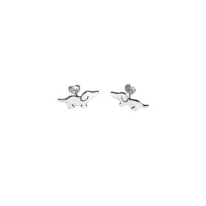 Dachshund Earrings - Silver 14K Gold Plated Doxie Stud Earrings, Sausage Dog Lover Gift |FUN
