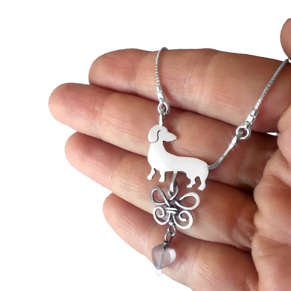 Collana Bassotto In Argento 925 Con Ciondolo Cane, Gioiello Per Amanti Dei Bassotti, Regalo In Scatola