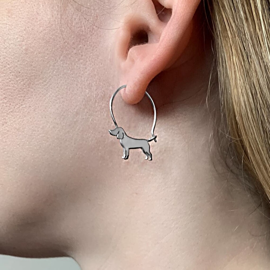 Beagle Earrings Silver / 14K Gold Plated Beagle Jewelry Etsy