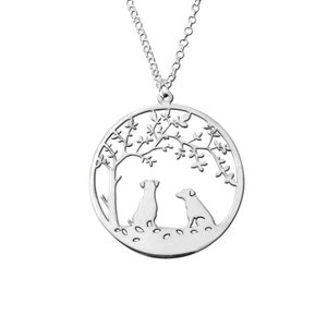 Jack Russell Necklace Silver Tree Of Life Pendant