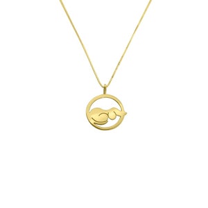 Dackel Halskette - 14K Vergoldeter Silber Doxie Anhänger, Dackel Liebhaber Schmuck Geschenk |KREIS