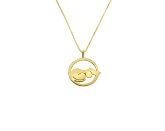 Collier teckel - Pendentif Doxie en argent plaqué or 14 carats, cadeau bijoux pour amoureux des chiens saucisse | CERCLE