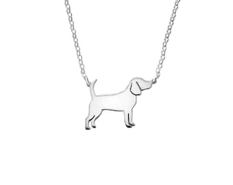 Beagle Necklace - Silver 14K Gold Plated Pendant, Dog Lover Jewelry Gift |LINE