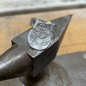 Sashiko Vingerhoed Vingerhoed Sterling Zilver Mandala Hart Pijlen Verstelbaar