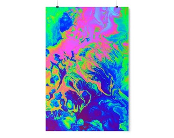 Trippy Psychedelic Stoner Rainbow Premium Matte Vertical Poster For Bedroom/Dorm Great for Blacklight