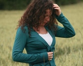 Sommerjacke Jerseyjacke Cardigan petrol