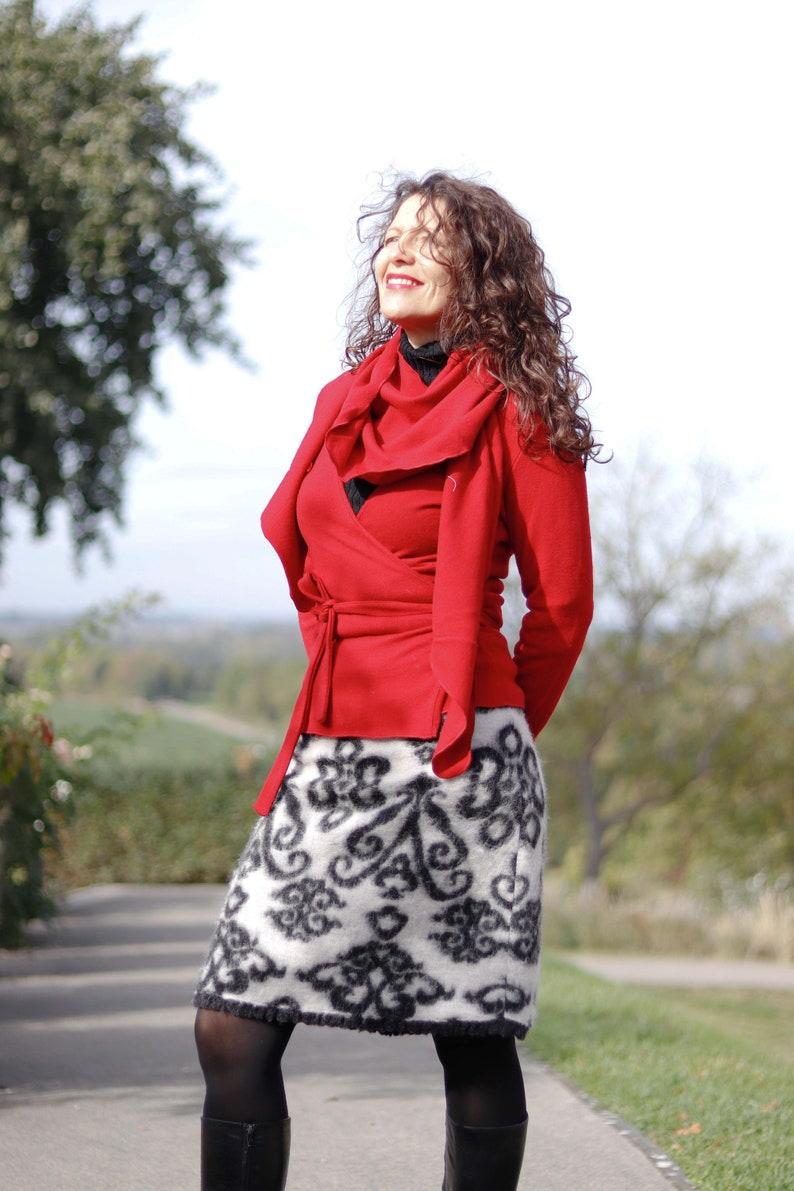 Wickeljacke Merinowolle rot imagen 5