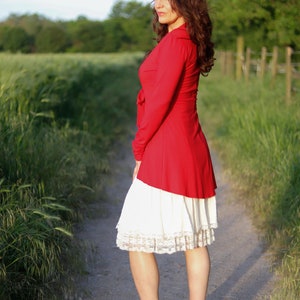 Sommerjacke Jerseyjacke Cardigan rot Bild 2