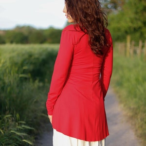 Sommerjacke Jerseyjacke Cardigan rot Bild 4