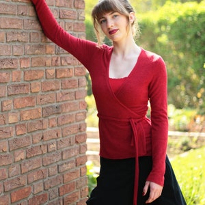 Wickeljacke Merinowolle rot imagen 2