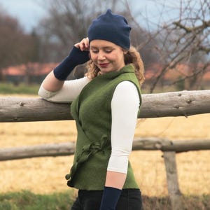 Wickelweste Wollweste grün