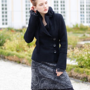 Jacke aus Wolle Walkjacke schwarz image 6