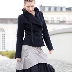 Jacke aus Wolle Walkjacke schwarz image 8