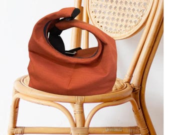 Canvas Crossbody Bag: Apricot Boho Shoulder Bag with Adjustable Strap
