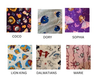 Disney, Fabric by the  1/2 YARD, Disney characters, cotton fabric, quilting fabric quilt fabric, Trolls, Coco, Sophia,Stitch,Lion KIng