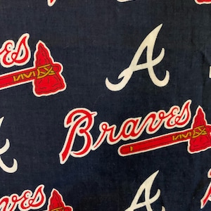 Atlanta Braves cotton fabric, Sports Team fabic,, masks, licensed fabric, cotton fabric, quilting fabric, quilt fabric