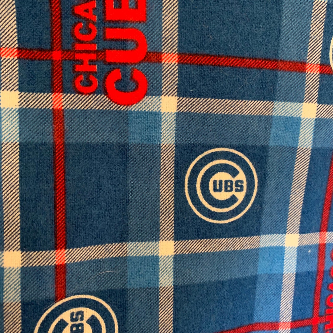 Chicago Cubs Flannel Fabric, Sports Team Fabric by the Yard, Masks