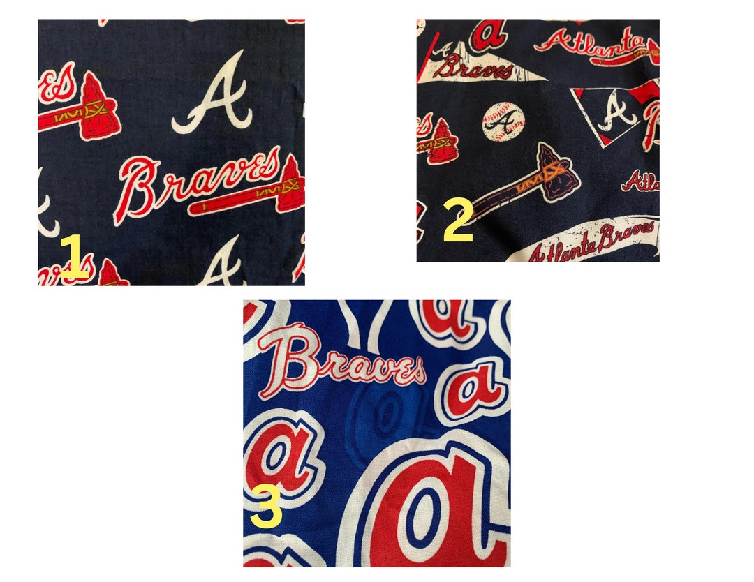 Atlanta Braves Cotton Fabric, Sports Team Fabric by the YARD, Masks