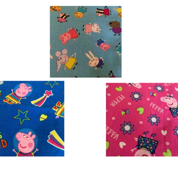 Peppa Pig, quality cotton 1/2 to 1 YARD fabric Quilt cotton licensed fabric, Peppa