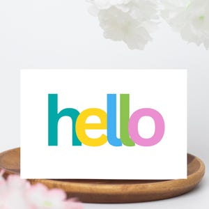 Tarjeta de notas, tarjeta plegable, 6x4, gracias, idea de regalo, papelería, descarga digital, hola