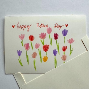 Muttertagskarte – Süße Karte für Mama – Handgemachte Karte mit Blumen – Danke Mama Karte