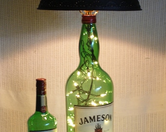 Giant Jameson  4.5 liter Bottle Table Lamp W\ Punched Tin Metal Shade