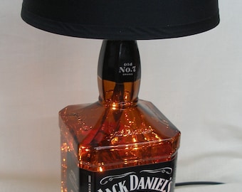 Giant JACK DANIELS 3 Liter Bottle Table Lamp Wlack Cloth Shade