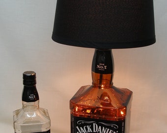 Giant JACK DANIELS 3 liter Bottle Table Lamp W\Black Cloth Shade