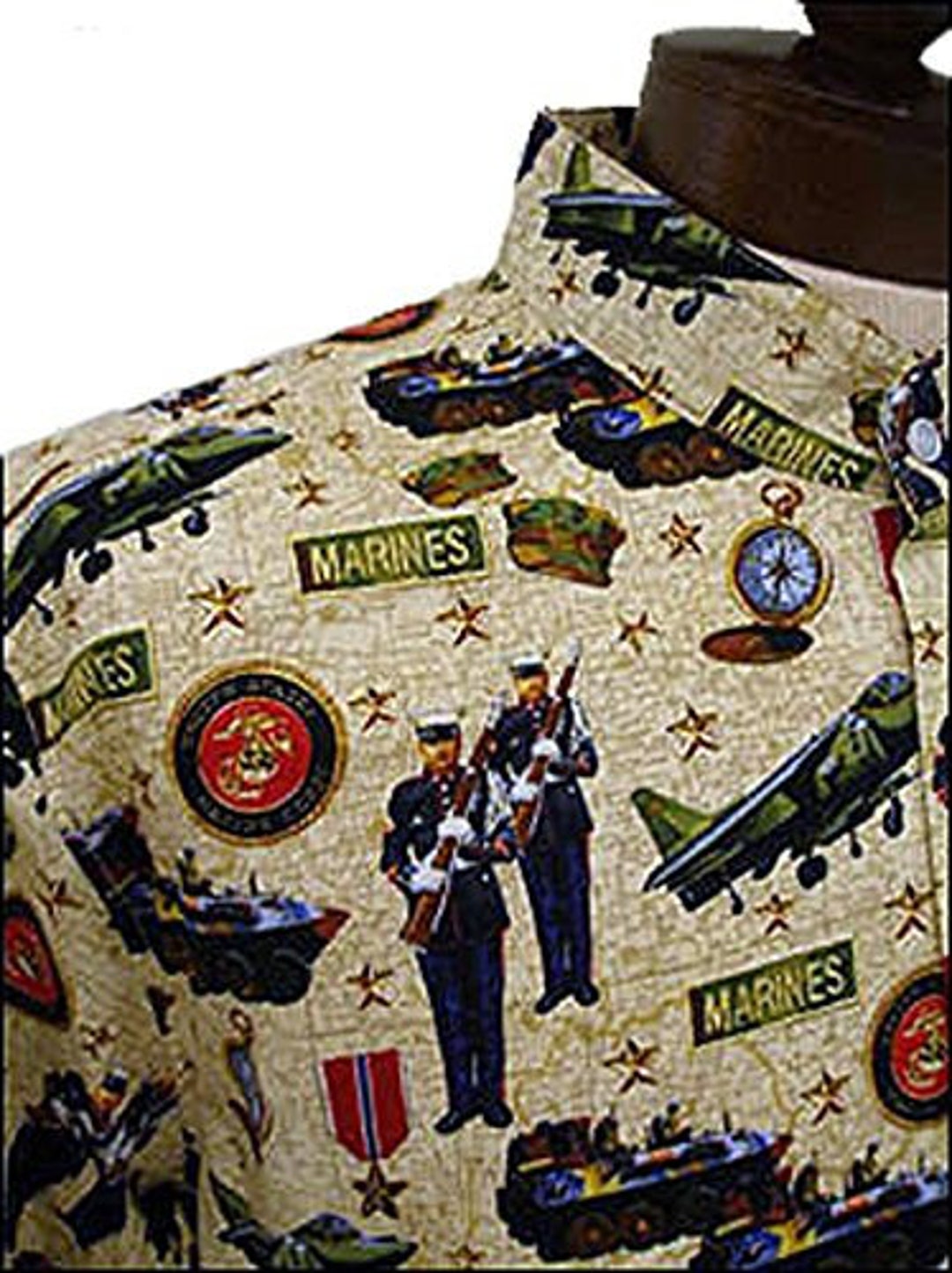 USMC Marine Full Print Button Down Dress Shirt
