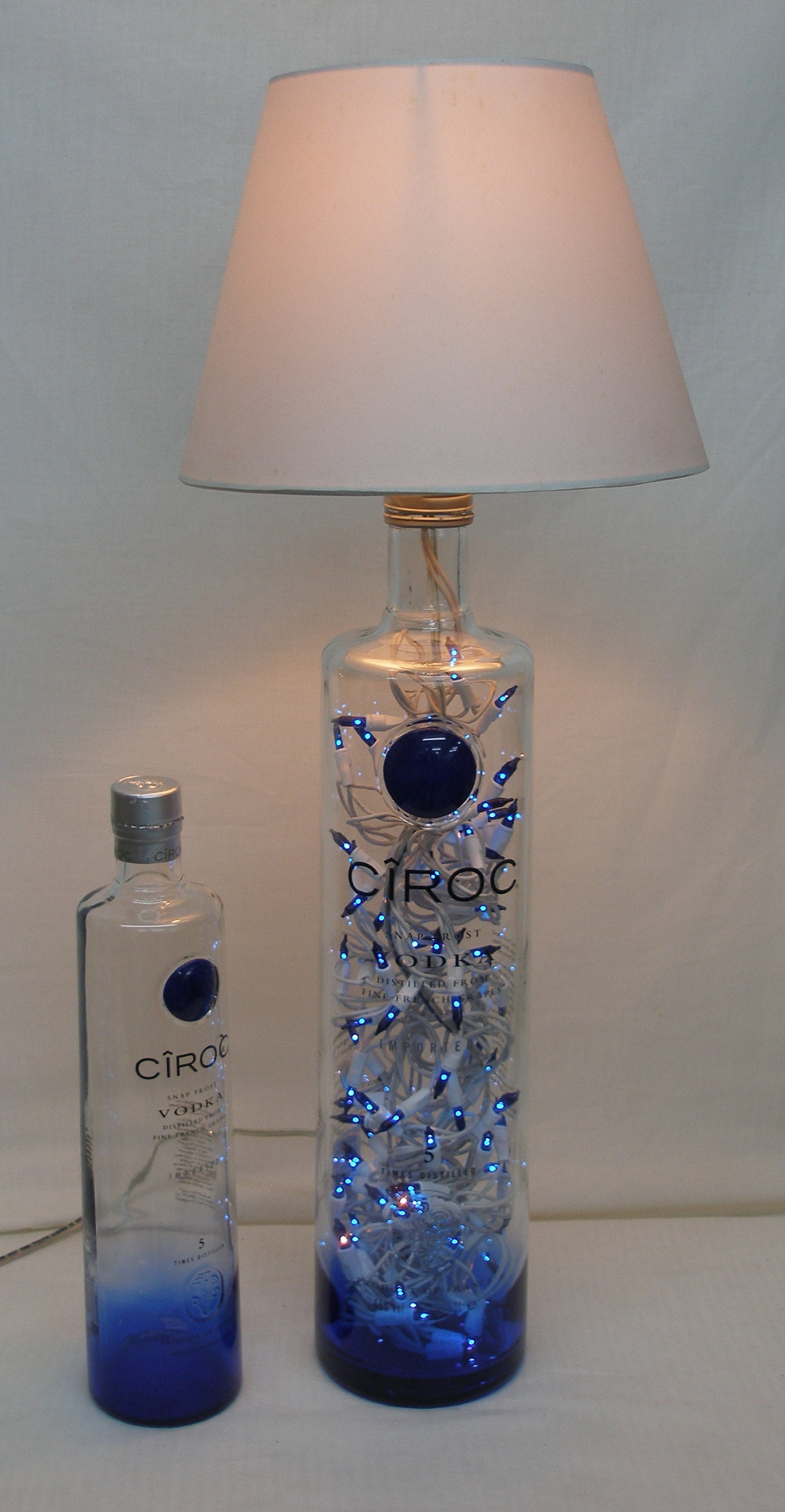 Giant Ciroc Snap Frost Blue 3 Liter Bottle Table Lamp W White - Etsy