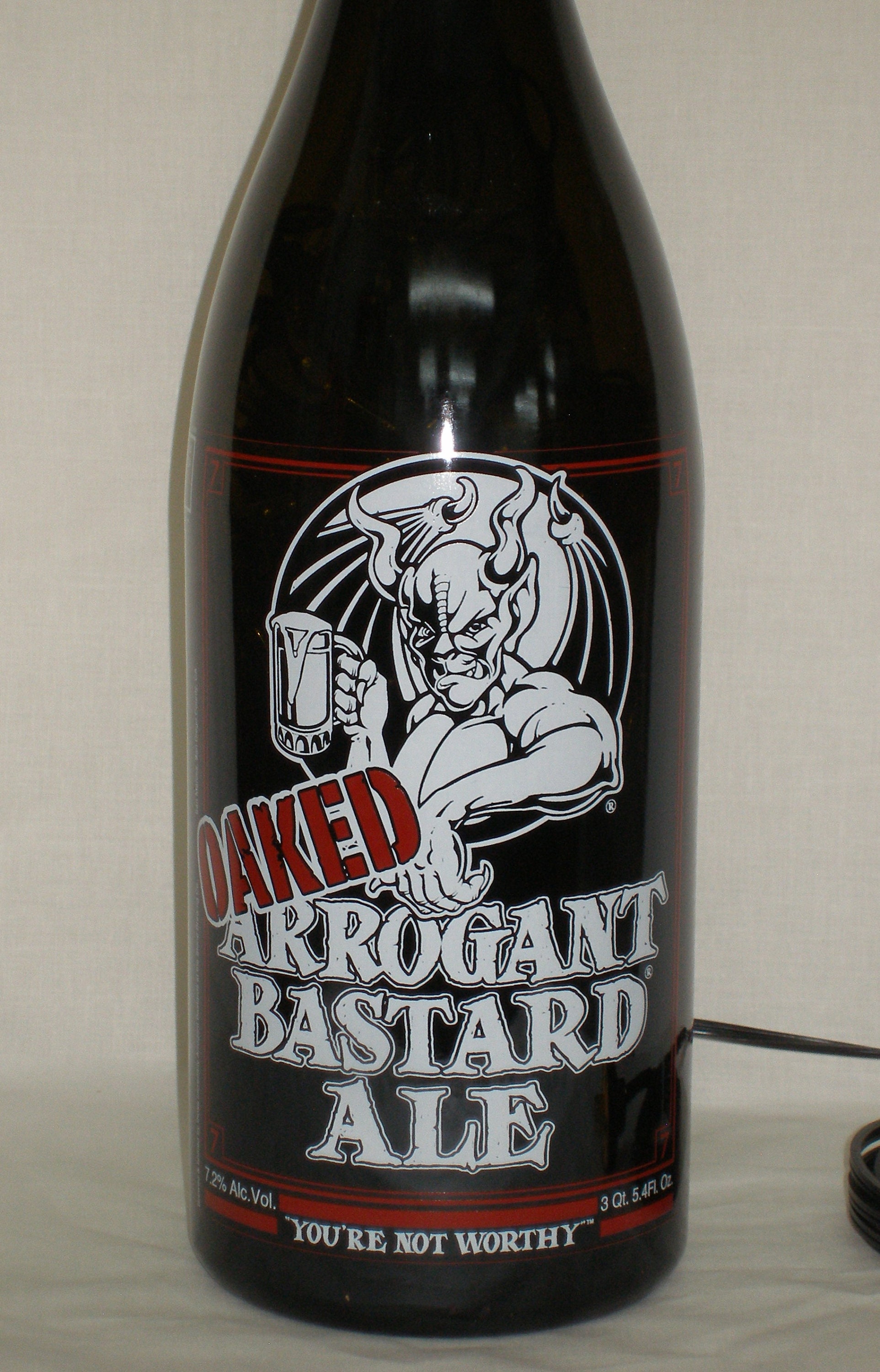 Giant Arrogant Bastard 54 Ounce Beer Bottle Table Lamp W Black