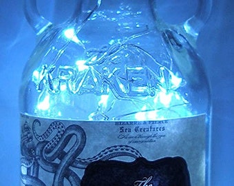 Kraken Spiced Rum Bottle Accent Light - Fire Fly and Fairy Bottle Lights 375ml