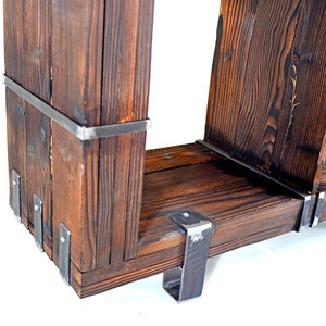 CHYRKA® dresser cabinet sideboard BORYSLAW solid wood TV board loft vintage bar industrial design handmade wood glass metal image 6