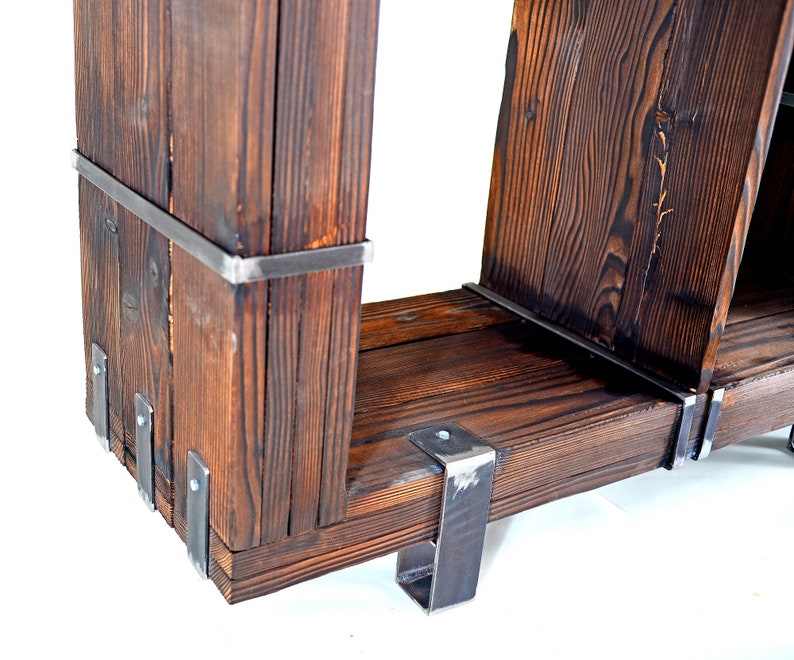 CHYRKA® dresser cabinet sideboard BORYSLAW solid wood TV board loft vintage bar industrial design handmade wood glass metal image 6