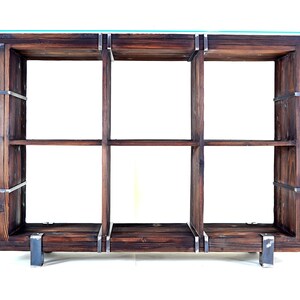 CHYRKA® dresser cabinet sideboard BORYSLAW solid wood TV board loft vintage bar industrial design handmade wood glass metal image 2