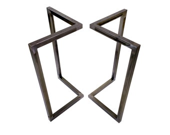 MTSV Schwarz V-Tischgestell Tischkufe 1 Paar (2 Stück) Kufengestell Rahmentisch Tischuntergestell (1 Paar) H=720