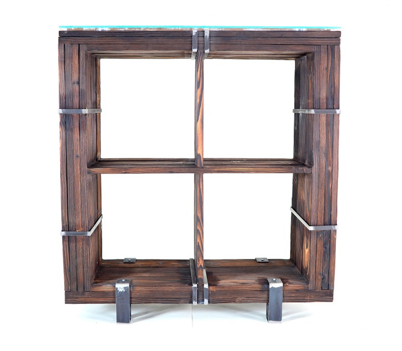CHYRKA® dresser cabinet sideboard BORYSLAW solid wood TV board loft vintage bar industrial design handmade wood glass metal image 4