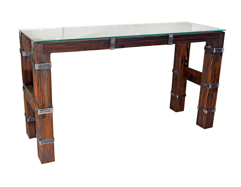 CHYRKA Dining Table Living Room Table High Loft DROHOBYCZ Vintage Bar Industrial Design Handmade Wood Metal image 5