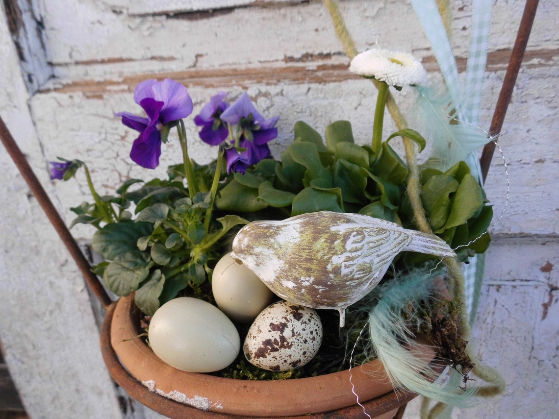 Ampel Rost Viola Hängedeko Fenster Gartendekoration