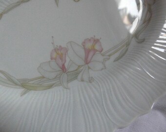 Vintage Plate Orchid Porcelain Shabby Chic