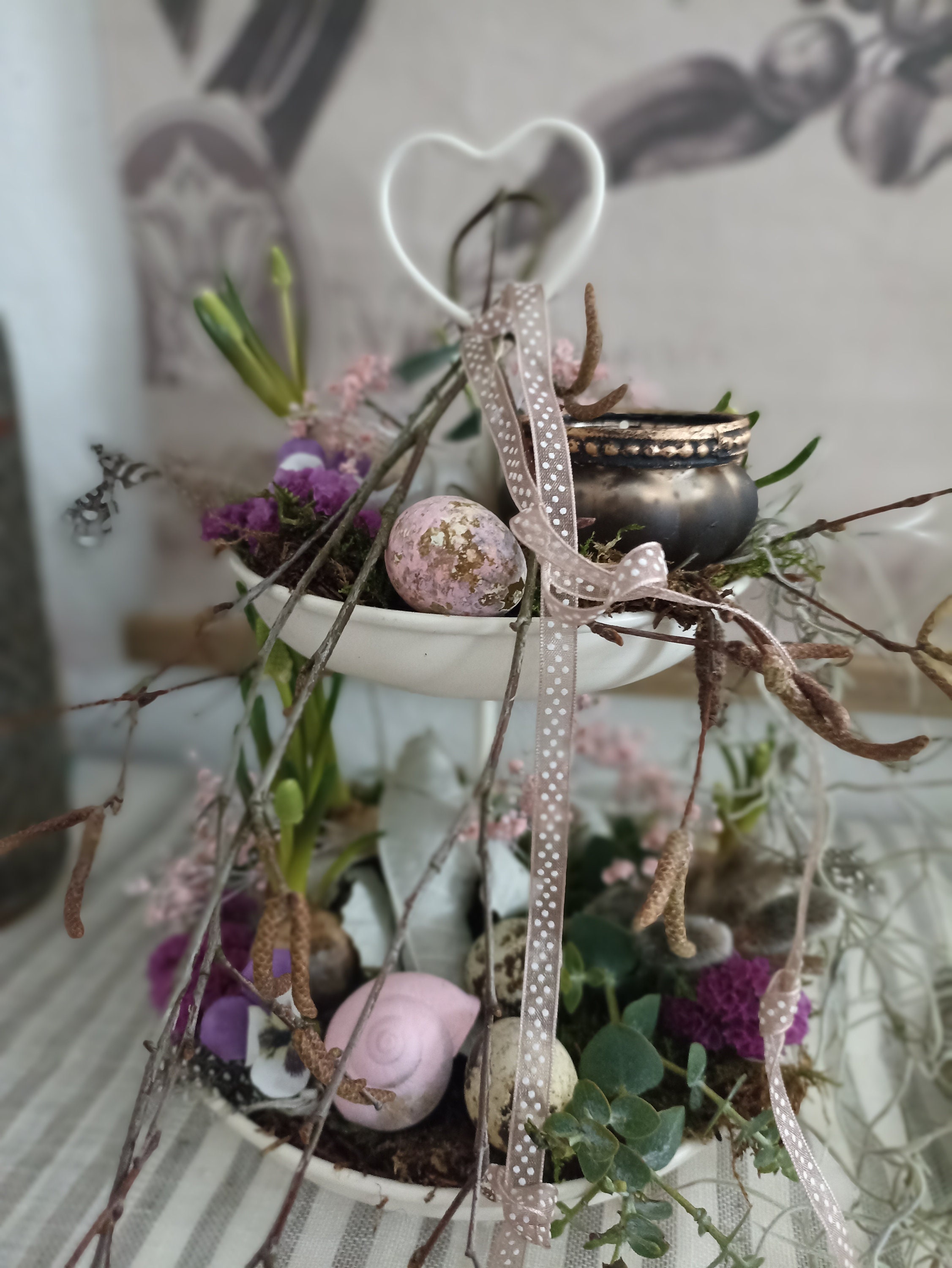 Etagere Tischdeko Frühling