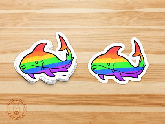 Pride shark stickers