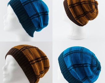 Strickanleitung Karo Mütze "Easy Peasy Plaid Hat", Beanie