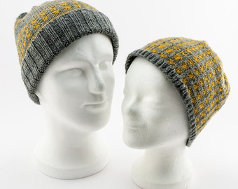 Knitting pattern set of matching hats Paul and Paula