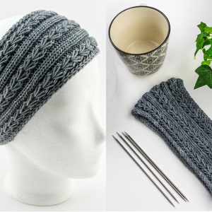 Easy Knitting pattern Headband Silver Wheat Band